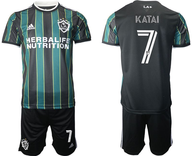 Men 2021-2022 Club Los Angeles Galaxy away black #7 Adidas Soccer Jersey